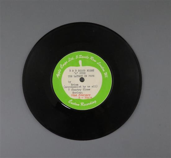Ringo Starr demonstration acetate on Apple records Call Me b/w Only You (early mixes from Goodnight Vienna)